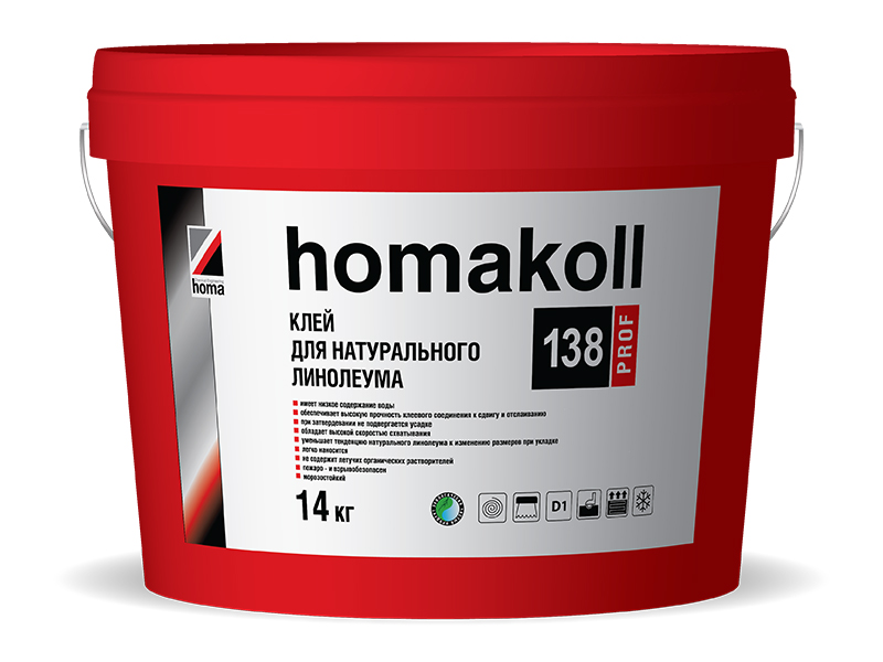 Клей для натурального линолеума Homakoll 138 Prof (14kg)