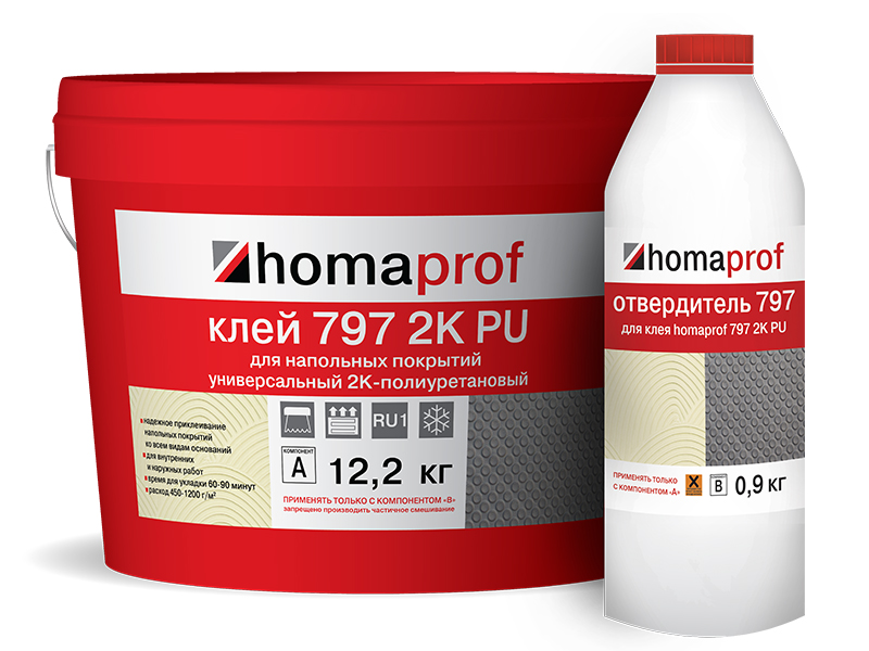 Двухкомпонентный полиуретановый клей Homakoll PU 797 Prof (7 кг)